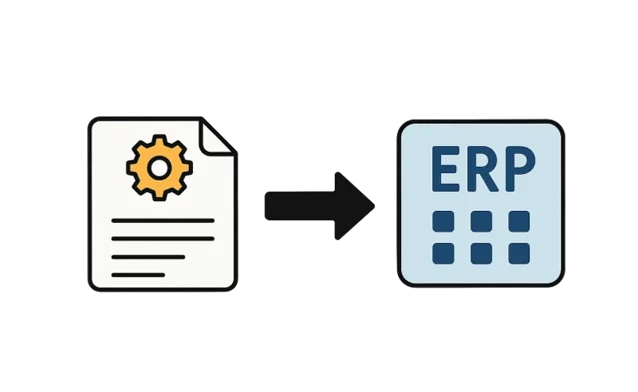 An erp document with an arrow pointing to it.