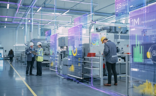 En gruppe mennesker som står rundt en maskin.