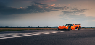 An orange Koenigsegg hyper car called Jesko